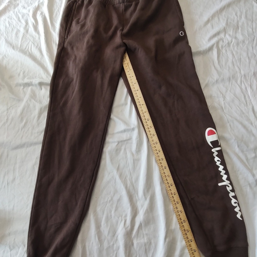 Champion‎ Joggers Kids XL Brown Excellent Script Logo Fleece Sweatpants